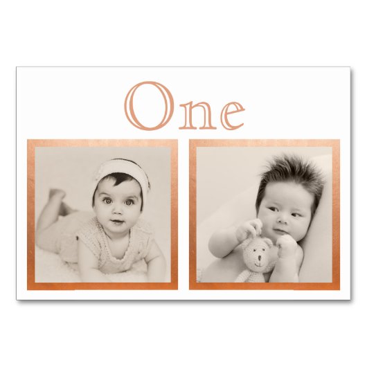 Bride Groom Custom Age Roos Gold Table Number Kaart (Voorkant)