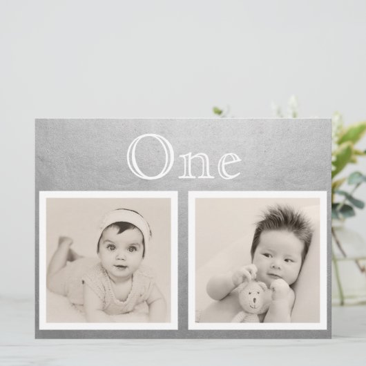 Bride Groom Custom Age Silver Table Number Kaart (Staand voorkant)