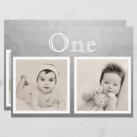 Bride Groom Custom Age Silver Table Number Kaart (Voorkant / Achterkant)