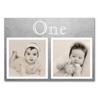 Bride Groom Custom Age Silver Table Number Kaart