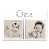 Bride Groom Custom Age Silver Table Number Kaart (Achterkant)