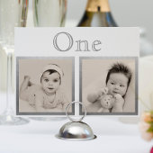 Bride Groom Custom Age Silver Table Number Kaart