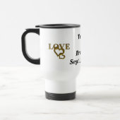 Bride & Groom Custom Name & Date Gold Love Hearts Reisbeker (Links)