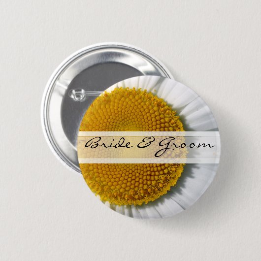 Bride & Groom Daisy Button (Voorkant /achterkant)