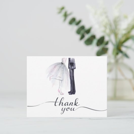 Bride & Groom Dance "Thank You" briefkaart (Staand voorkant)
