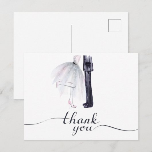 Bride & Groom Dance "Thank You" briefkaart (Voorkant / Achterkant)