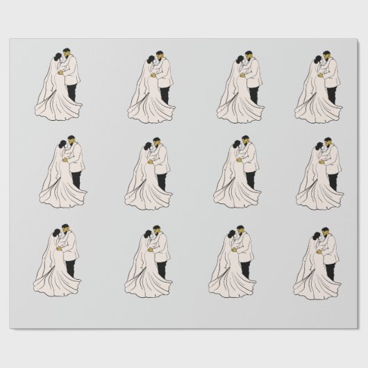 Bride & groom Design for bruiloft 2022 Wrapping Pa Cadeaupapier (Vlak)