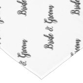 Bride Groom Diagonal Typografie Tafelkleed (Gekanteld)