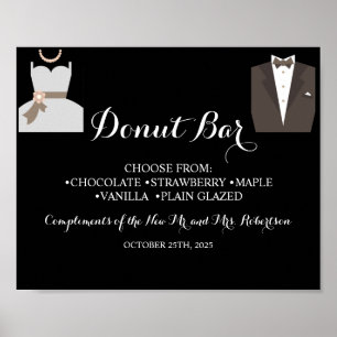 Bride & Groom Donut Bar Vrijgezellenfeest Weddensc Poster