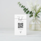 Bride & Groom Drink Card Scan QR Code Wedding G400 Visitekaartje (Staand voorkant)
