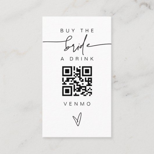 Bride & Groom Drink Card Scan QR Code Wedding G400 Visitekaartje (Voorkant)
