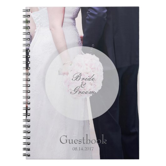 Bride & groom editable trouwgastenboek notitieboek (Voorkant)