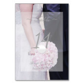 Bride & groom- Editable Wedding Table Number Kaart (Voorkant)