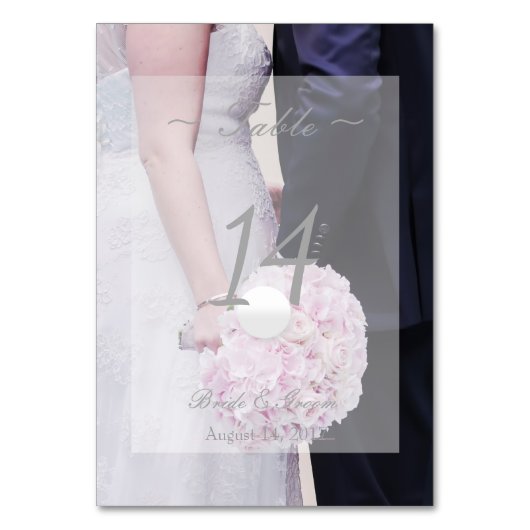 Bride & groom- Editable Wedding Table Number Kaart (Voorkant)