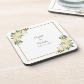 Bride & Groom Elegant Wedding Botanical Floral Bier Onderzetter (Linkerzijde)