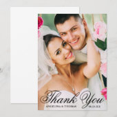 Bride & Groom Elegant Wedding Foto Bedankkaart (Voorkant / Achterkant)