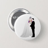 Bride, Groom en Ambtenaar Ronde Button 5,7 Cm (Voorkant /achterkant)