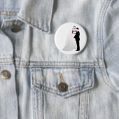 Bride, Groom en Ambtenaar Ronde Button 5,7 Cm (In situ)