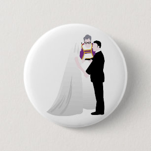 Bride, Groom en Ambtenaar Ronde Button 5,7 Cm