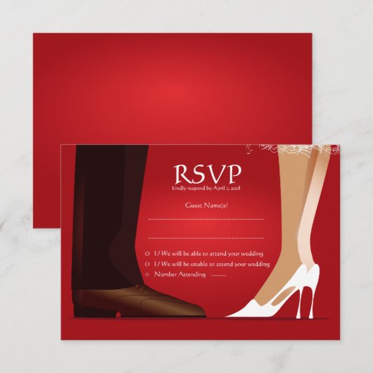 Bride & Groom First Dance Modern RSVP Weddenskaart (Voorkant / Achterkant)