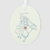 Bride Groom First Kerstmis Persoonlijk Ornament (voorkant)