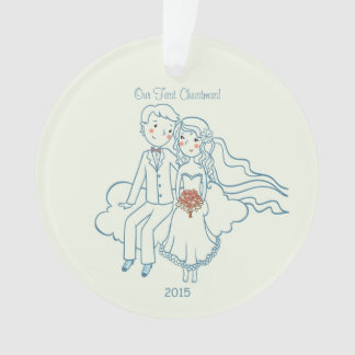 Bride Groom First Kerstmis Persoonlijk Ornament