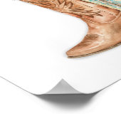 Bride & Groom Floral Boots Cowboy Seating Chart Poster (Hoek)