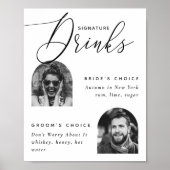 Bride & Groom Foto Handtekening Drinken | bruiloft Poster (Voorkant)