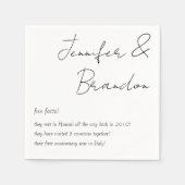 Bride & Groom Fun Facts Wedding Napkins Servet (Voorkant)