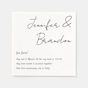 Bride & Groom Fun Facts Wedding Napkins Servet