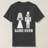 Bride Groom Game Over Marriage Funny 77 T-shirt (Design voorkant)