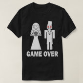 Bride Groom Game Over Marriage Funny T-shirt (Design voorkant)