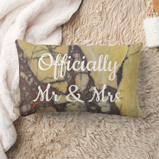 Bride Groom Gemstone Yellow Red Marble Keepomwille Kussen (Deken)