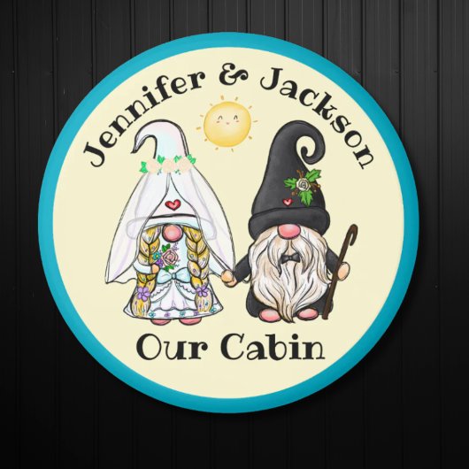 Bride & Groom Gnome Couple Cruise Door Marker Magneet