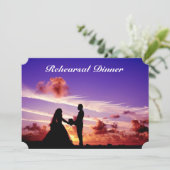 Bride & Groom in Sunset Rehearsal Dinner Kaart (Staand voorkant)