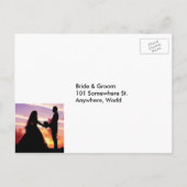 Bride & Groom in Sunset RSVP Menu Postcard (Achterkant)