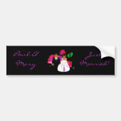 "Bride & Groom Just Married" Bumper- Bumpersticker (Voorkant)