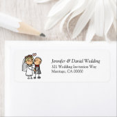 Bride Groom Kiss Wedding Uitnodiging Label Sticker (Insitu)
