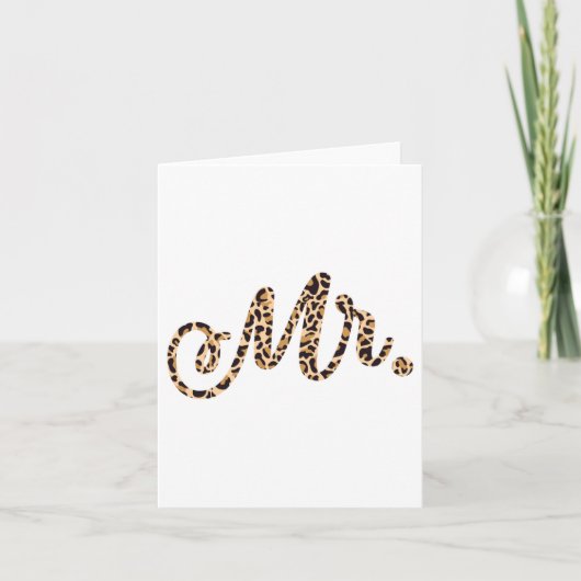 Bride Groom Leopard Print Wedding Matching Coup Kaart (Voorkant)