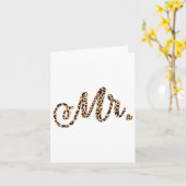 Bride Groom Leopard Print Wedding Matching Coup Kaart (Gele Bloem)