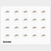 Bride Groom Leopard Print Wedding Matching Coup Ronde Sticker (Vel)