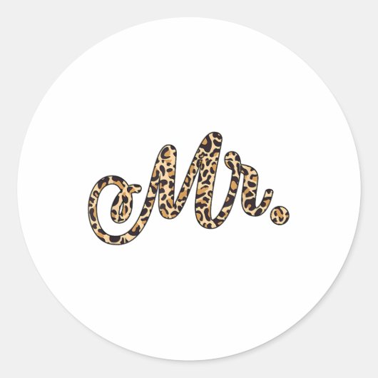 Bride Groom Leopard Print Wedding Matching Coup Ronde Sticker (Voorkant)