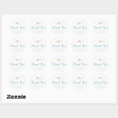 bride groom love monogram wedding THANK YOU Ronde Sticker (Vel)