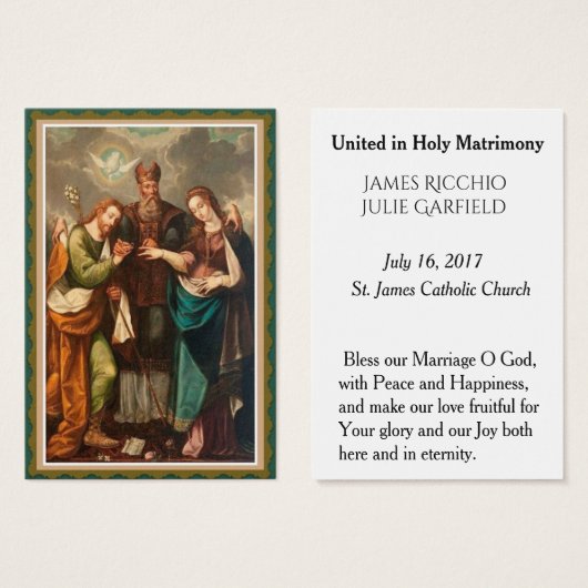 Bride Groom Mary van de Heilige Kaart voor bruilof (Voorkant /achterkant)