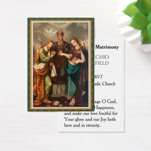 Bride Groom Mary van de Heilige Kaart voor bruilof (Bureau)