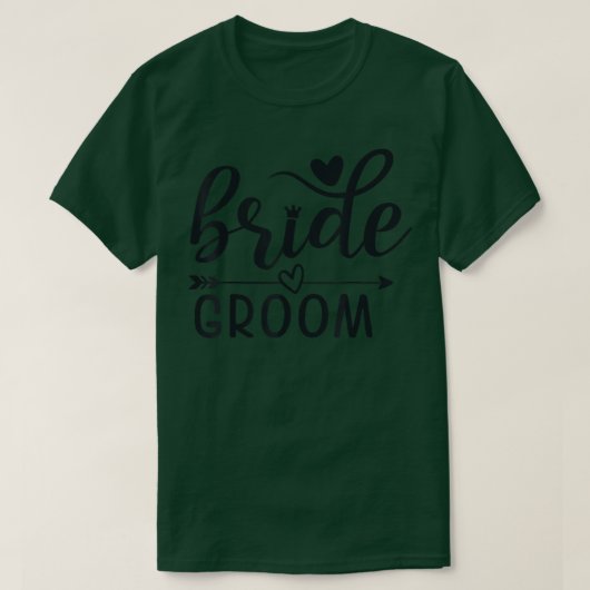 Bride Groom Matching Wedding Bachelor en Bachelor T-shirt (Design voorkant)