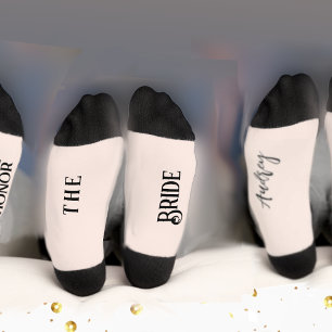 Bride & Groom met huwelijksdatum Bride's Sokken