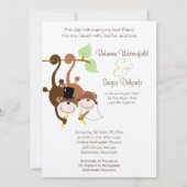 Bride/Groom Monkeys Offbeat Wedding Invitation Kaart (Voorkant)
