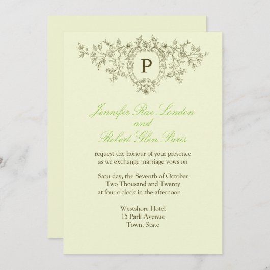 Bride Groom Monogram Weddenschap Kaart (Voorkant / Achterkant)