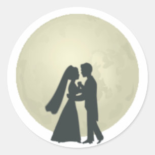 Bride & Groom Moonlight Dance Ronde Sticker